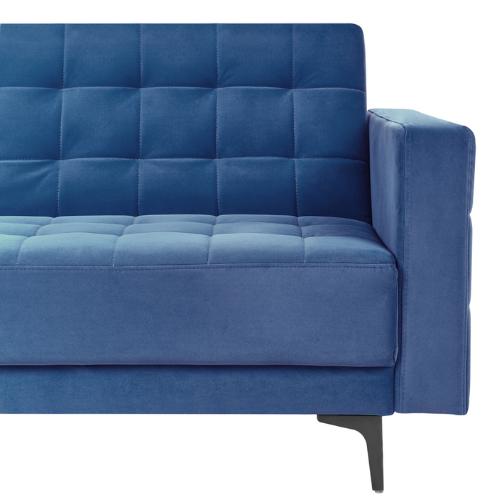 Beliani - ABERDEEN - Hoekbank - Blauw - Rechterzijde - Fluweel