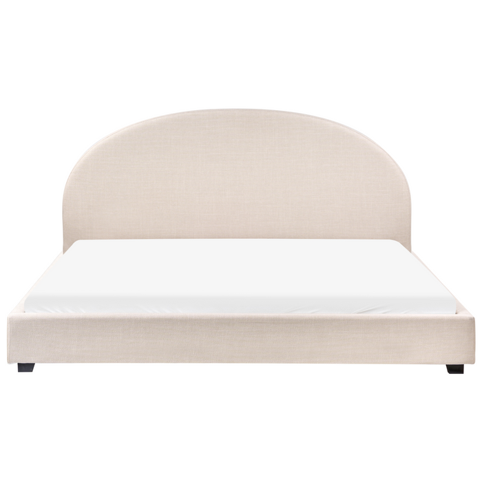 Beliani-VAUCLUSE-Tweepersoonsbed-Lichtbeige-180 x 200 cm-Polyester