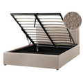 Beliani-MONTLAUR-Bed met opbergruimte-Taupe-140 x 200 cm-Bouclé