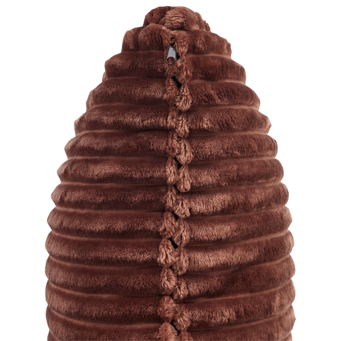 Beliani - STENUM - Hoekbank 3-zits - Bruin - Rechtszijdig - Corduroy