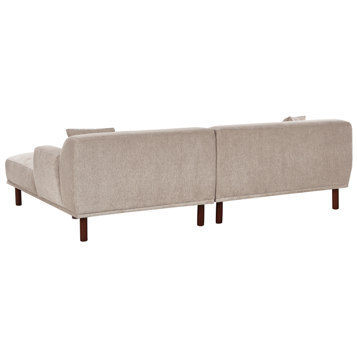 Beliani-HOLT-Hoekbank met ottomaan-Taupe-Linkszijdig-Polyester