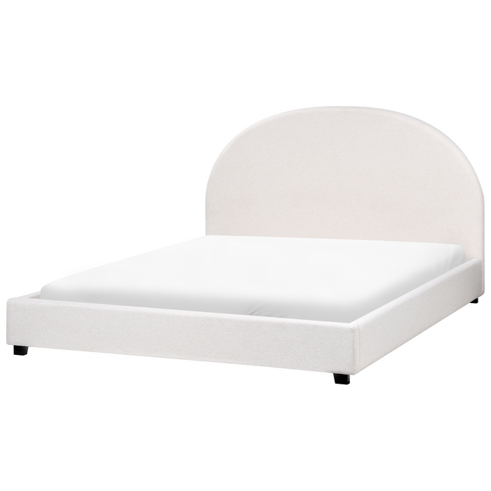 Beliani-VAUCLUSE-Tweepersoonsbed-Gebroken wit-160 x 200 cm-Stof