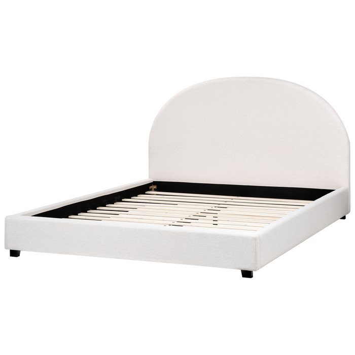 Beliani-VAUCLUSE-Tweepersoonsbed-Gebroken wit-160 x 200 cm-Stof