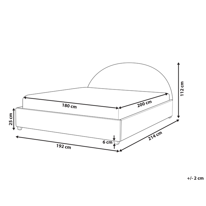 Beliani-VAUCLUSE-Tweepersoonsbed-Olijfgroen-180 x 200 cm-Bouclé