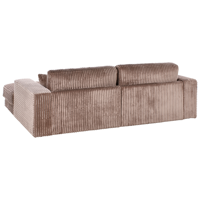 Beliani-LOFOTEN-Hoekbank 3-zits-Lichtbruin-Linkszijdig-Corduroy