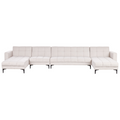 Beliani - ALNES - Hoekbank 6-zits - Gebroken wit - Polyester