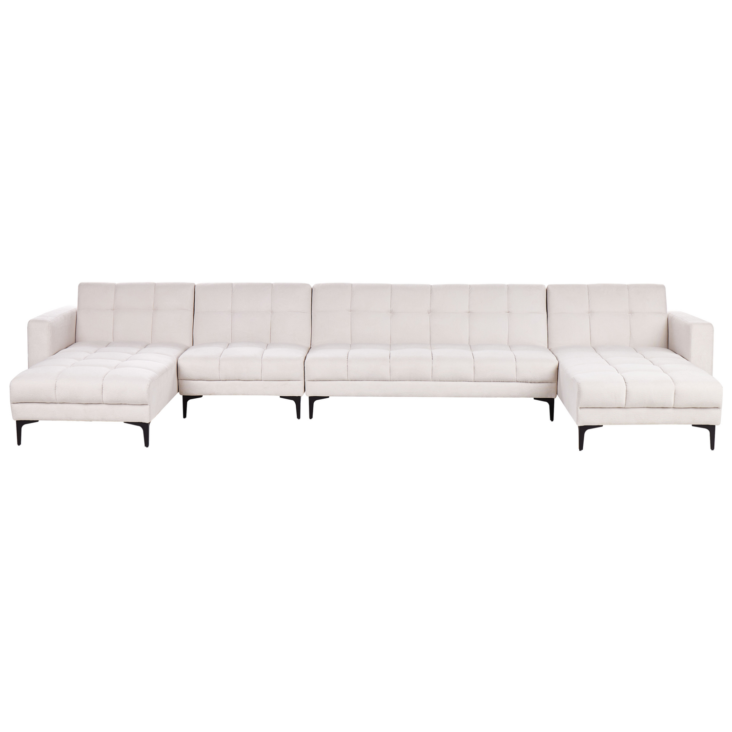 Beliani - ALNES - Hoekbank 6-zits - Gebroken wit - Polyester