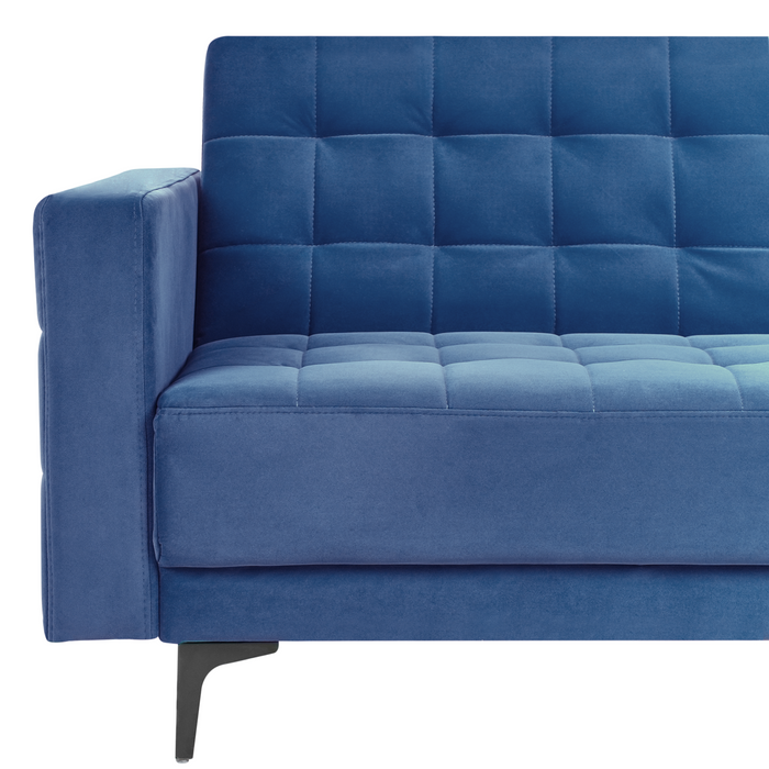 Beliani - ABERDEEN - Hoekbank - Blauw - Linkszijdig - Fluweel