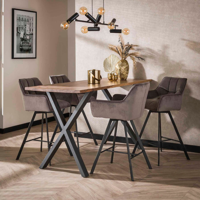 Fraaai - Ramon draaibare barstoel - 69 cm - velvet - antraciet -