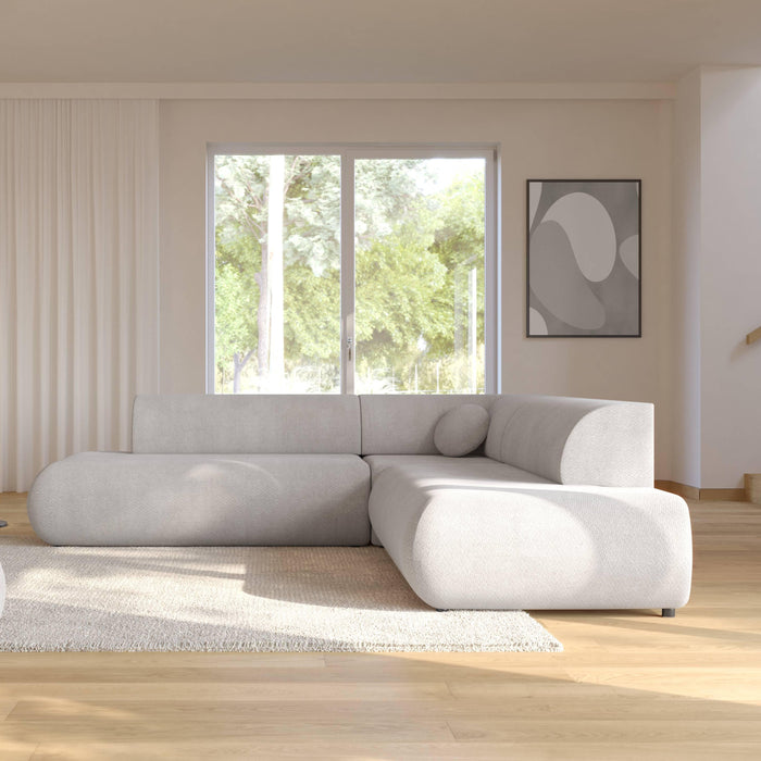 by fonQ Wisp Hoekbank Links/Rechts met Slaapfunctie - Chenille - Grijs