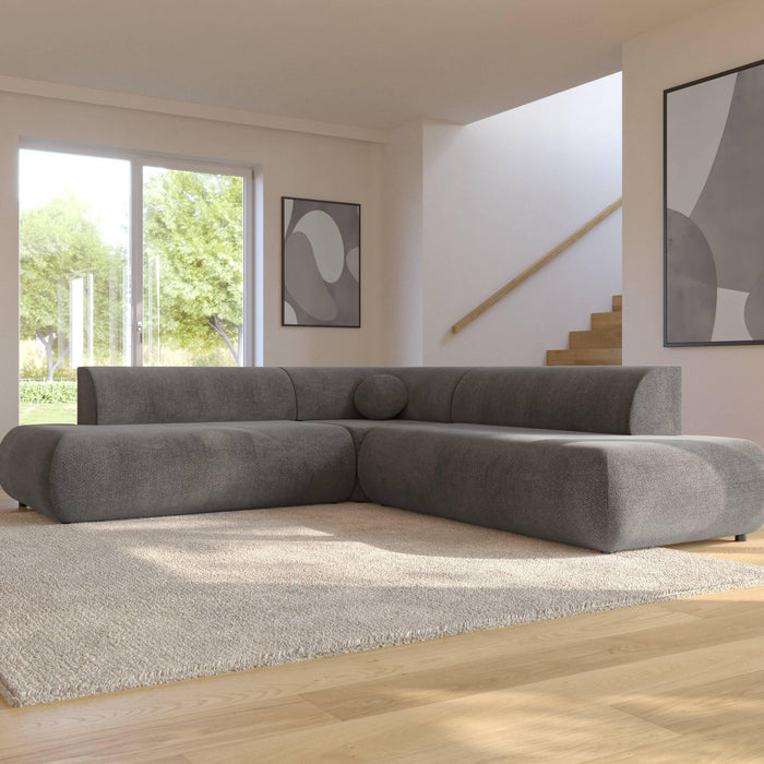 by fonQ Wisp Hoekbank Links/Rechts met Slaapfunctie - Chenille - Antraciet