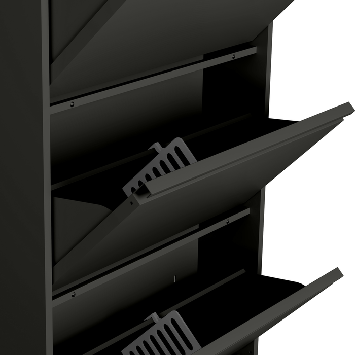 by fonQ Klip Schoenenkast - 3 Vakken - Zwart