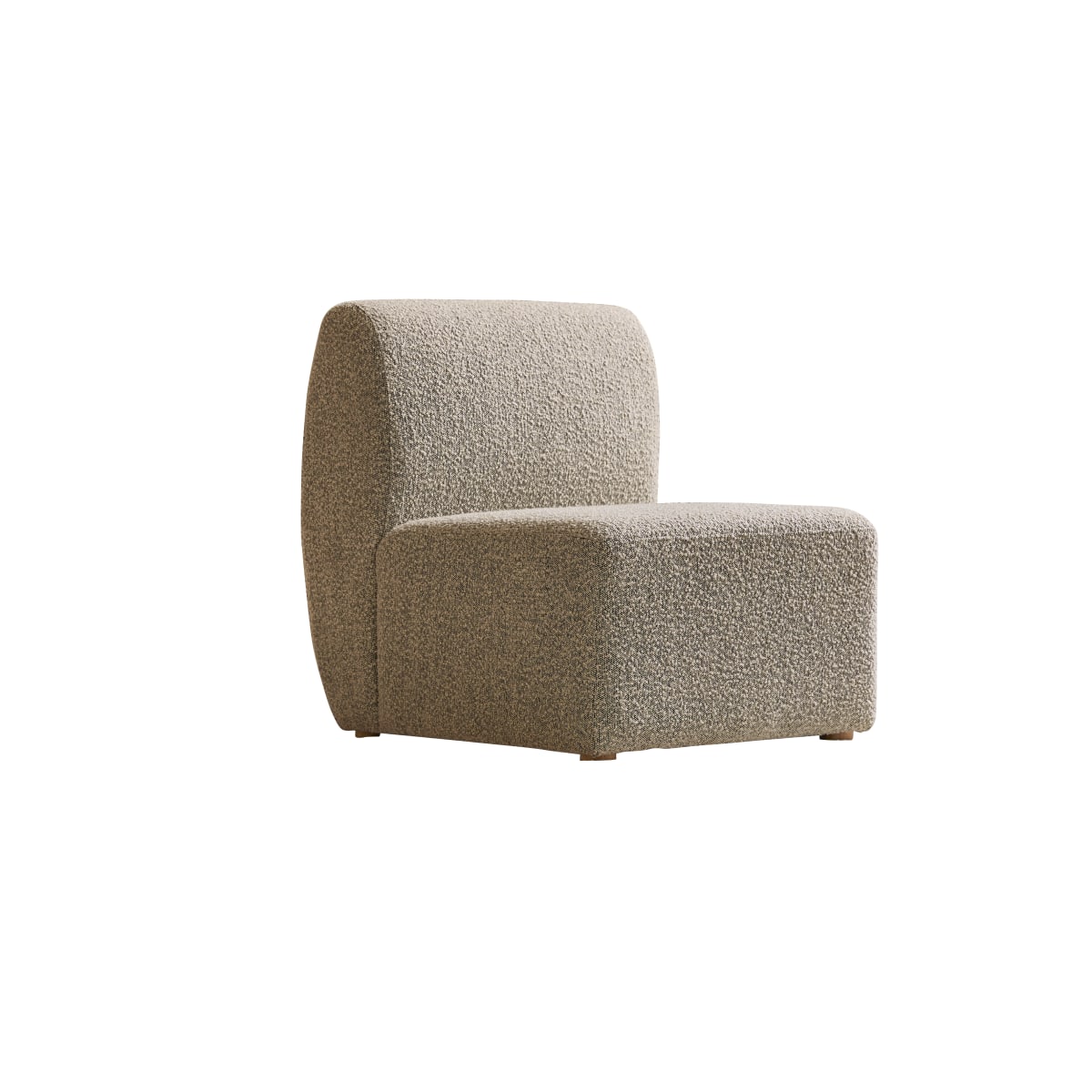 Tikamoon - Modulaire fauteuil van massief acaciahout en grijze stof