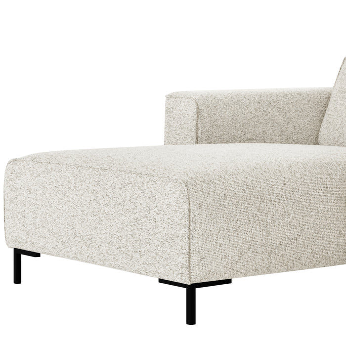by fonQ Loft Hoekbank met Chaise Longue Rechts - Chenille Melange - Ecru