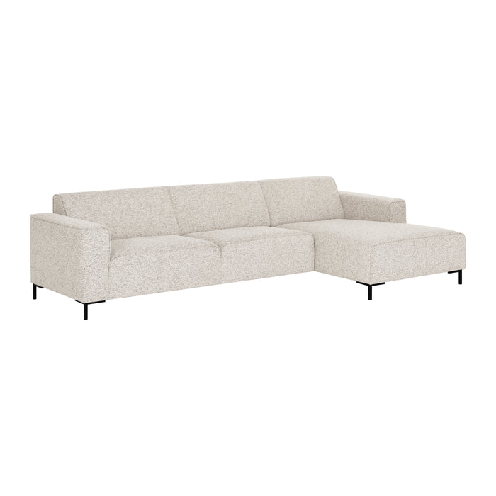 by fonQ Loft Hoekbank met Chaise Longue Rechts - Chenille Melange - Ecru