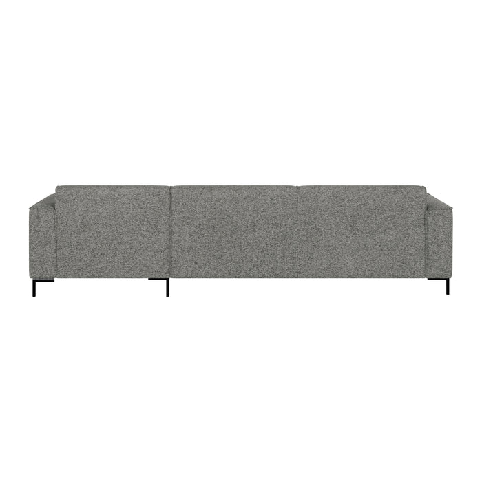 by fonQ Loft Hoekbank met Chaise Longue Rechts - Chenille Melange - Steengrijs