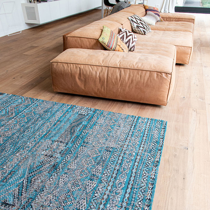 Louis de Poortere Kilim Vloerkleed 140 x 200 cm - Zemmuri Blue