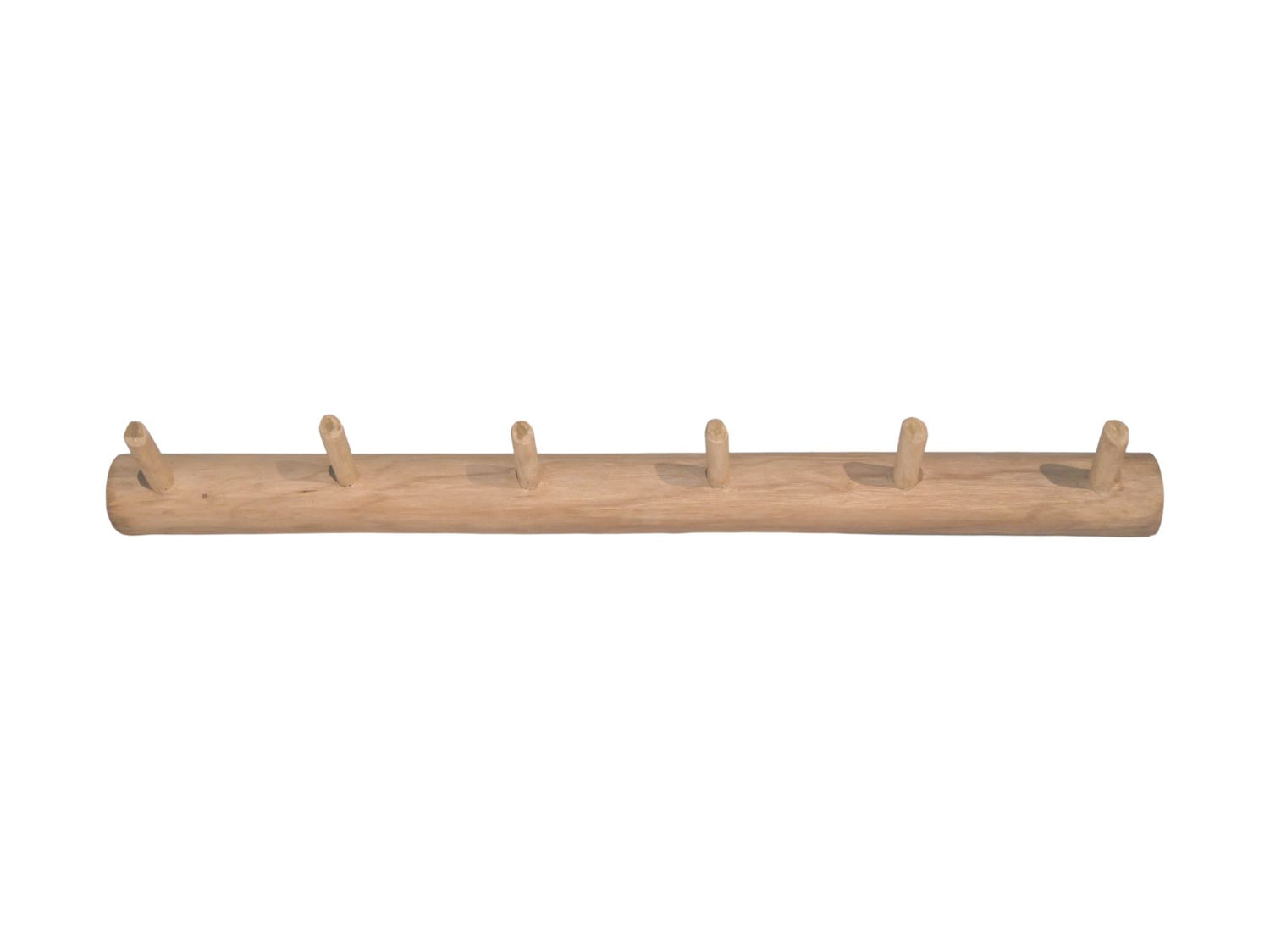 Kapstok 6 Haken - 90x7x10 - Naturel - Teak - Set van 6