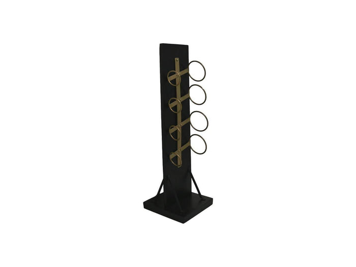 HSM Collection Wijnrek Diabo staand 4 flessen H 80 cm hout goud