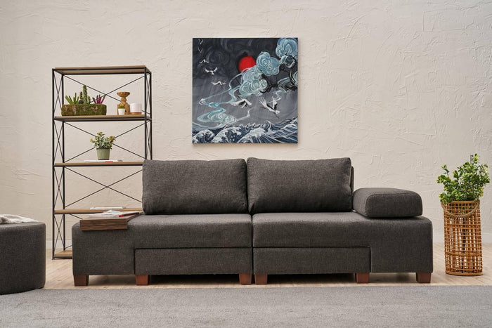 Kalune Design 3-zitsslaapbank Perenna chenille