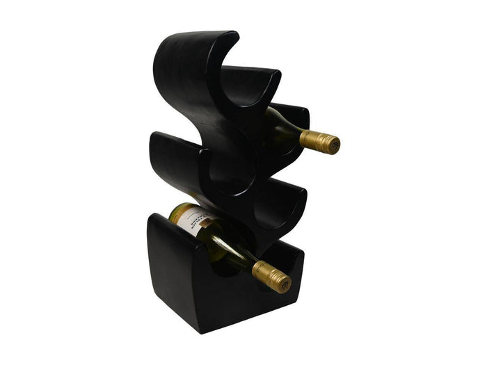 HSM Collection-Staand Wijnrek Vins 6 Flessen-27x20x51-Zwart-Munggur