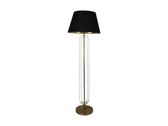 HSM Collection-Ronde Lampenkap Conisch-ø35-ø52x32-Zwart|Goud-Stof
