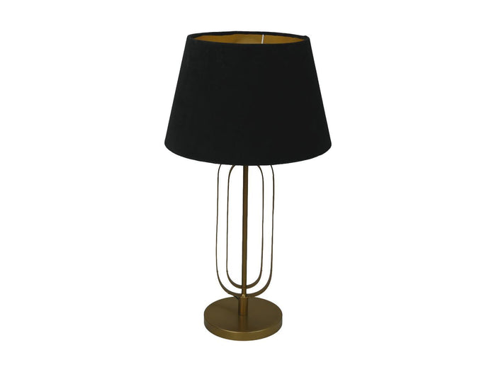 HSM Collection-Ronde Lampenkap Conisch-ø28-ø40x25-Zwart|Goud-Stof