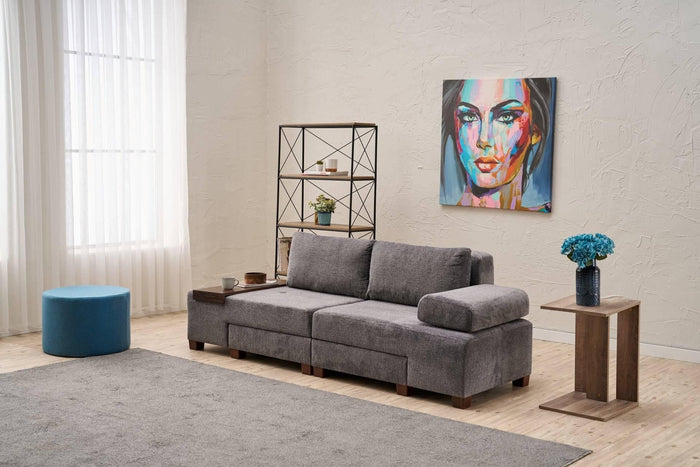 Kalune Design 3-zitsslaapbank Perenna chenille