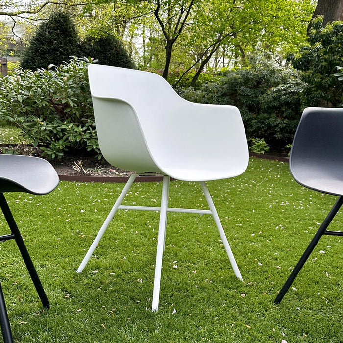 Nolon Noa-Puk Kunststof Tuinstoel Wit - Wit Onderstel