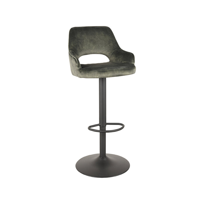 LABEL51 - Barkruk Fer - Hunter Velours - Zwart Metaal
