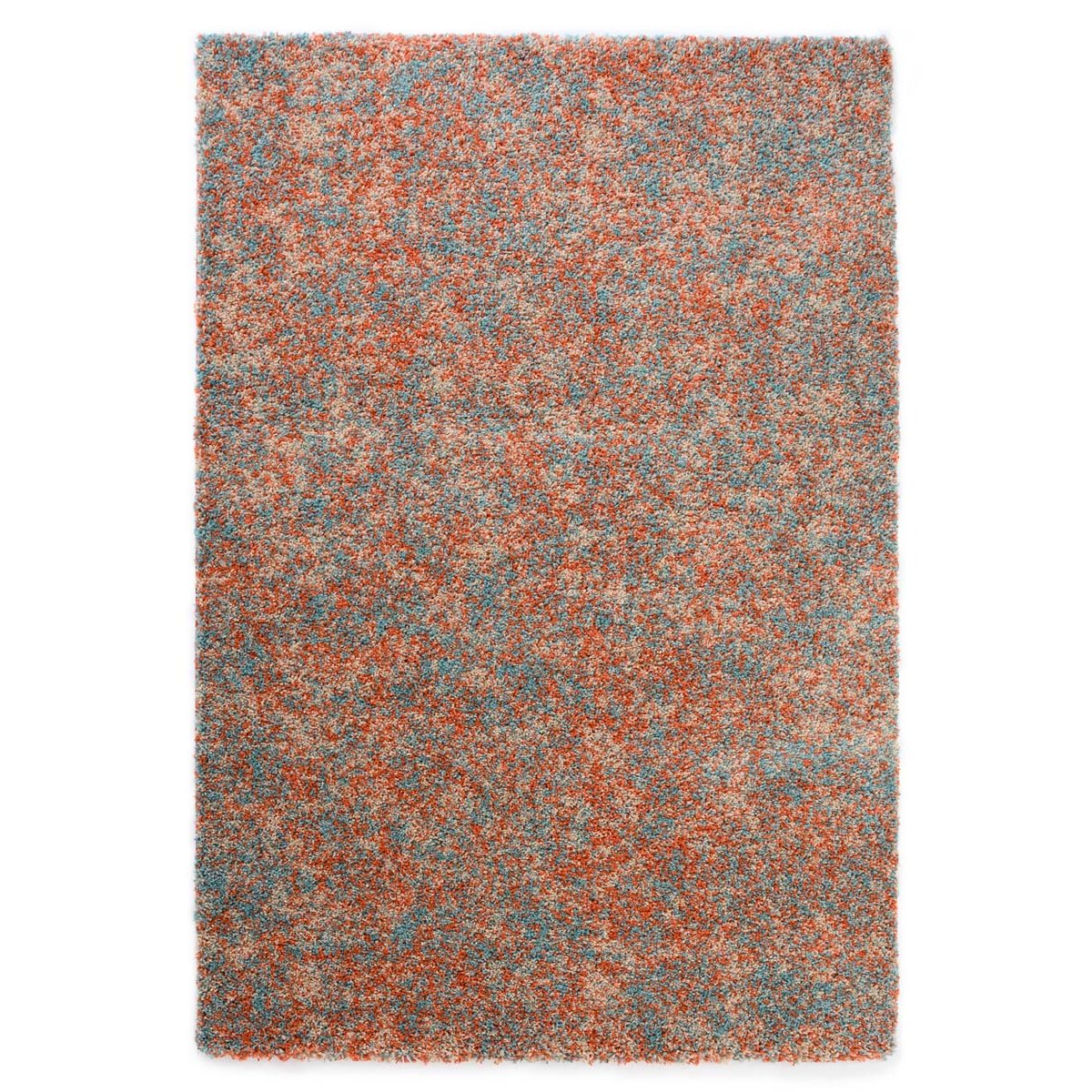 Tapeso Hoogpolig vloerkleed gemêleerd- Blend oranje|blauw - 80x150 cm