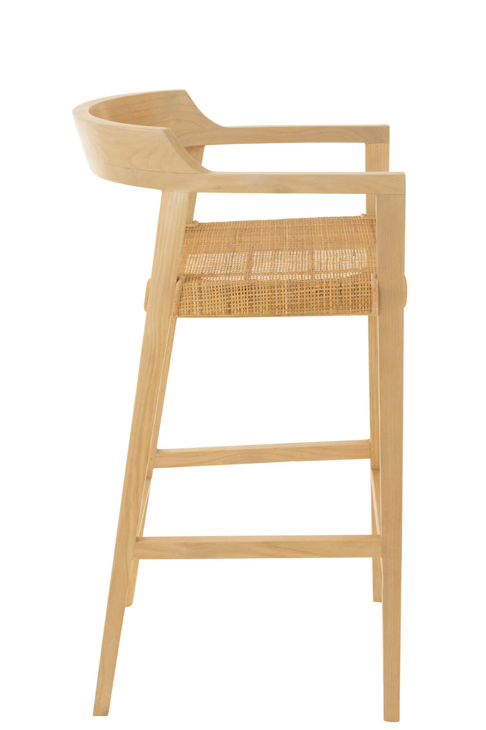 J-line - Barstoel Emma Teakhout Naturel - 55x53x100cm