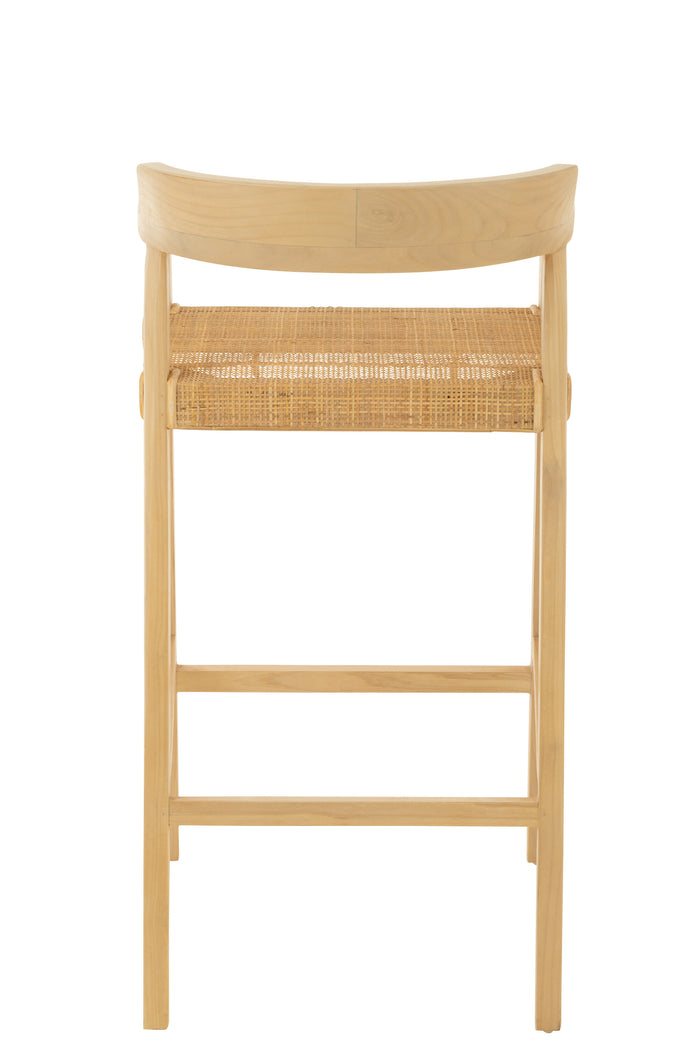 J-line - Barstoel Emma Teakhout Naturel - 55x53x100cm
