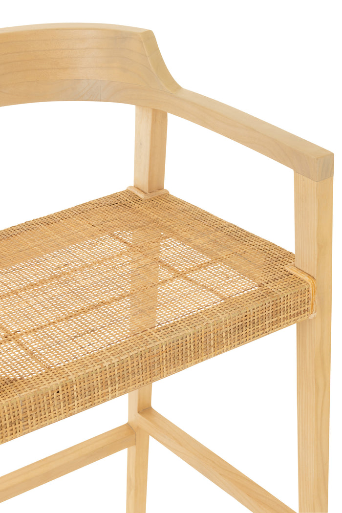 J-line - Barstoel Emma Teakhout Naturel - 55x53x100cm