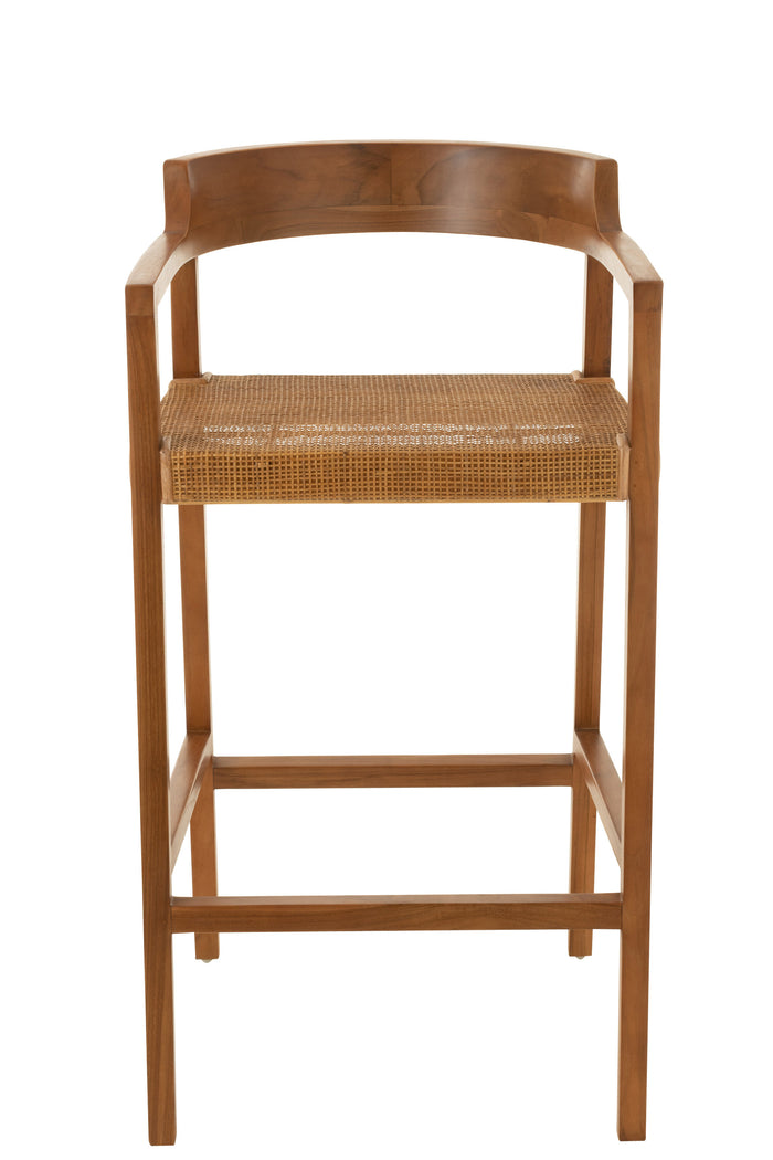 J-line - Barstoel Emma Teakhout Bruin - 55x53x100cm