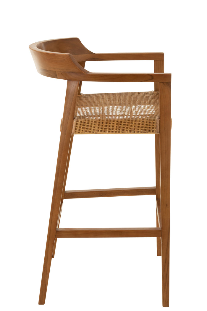 J-line - Barstoel Emma Teakhout Bruin - 55x53x100cm