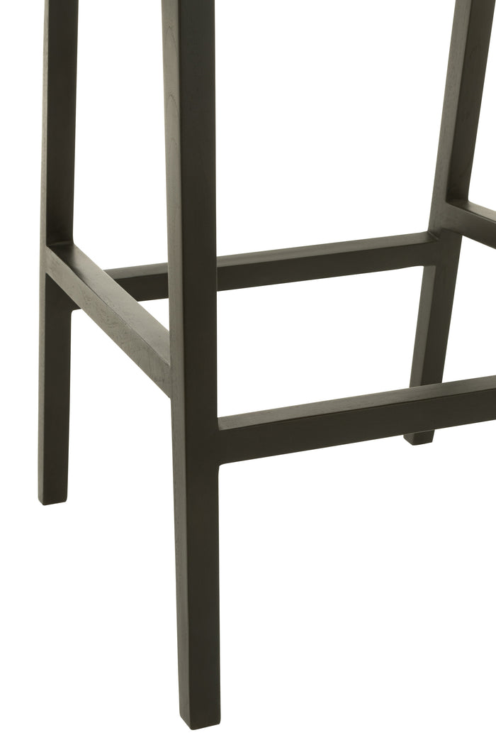 J-line - Barstoel Emma Teakhout Zwart|bruin - 55x53x100cm