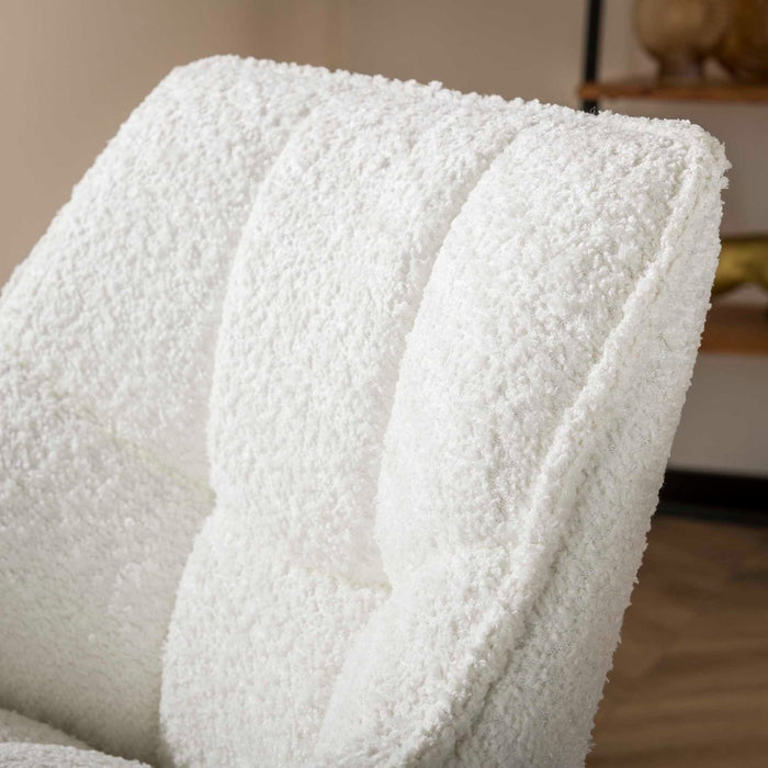AnLi Style Barstoel raster draaibaar - Bouclé wit - set van 2