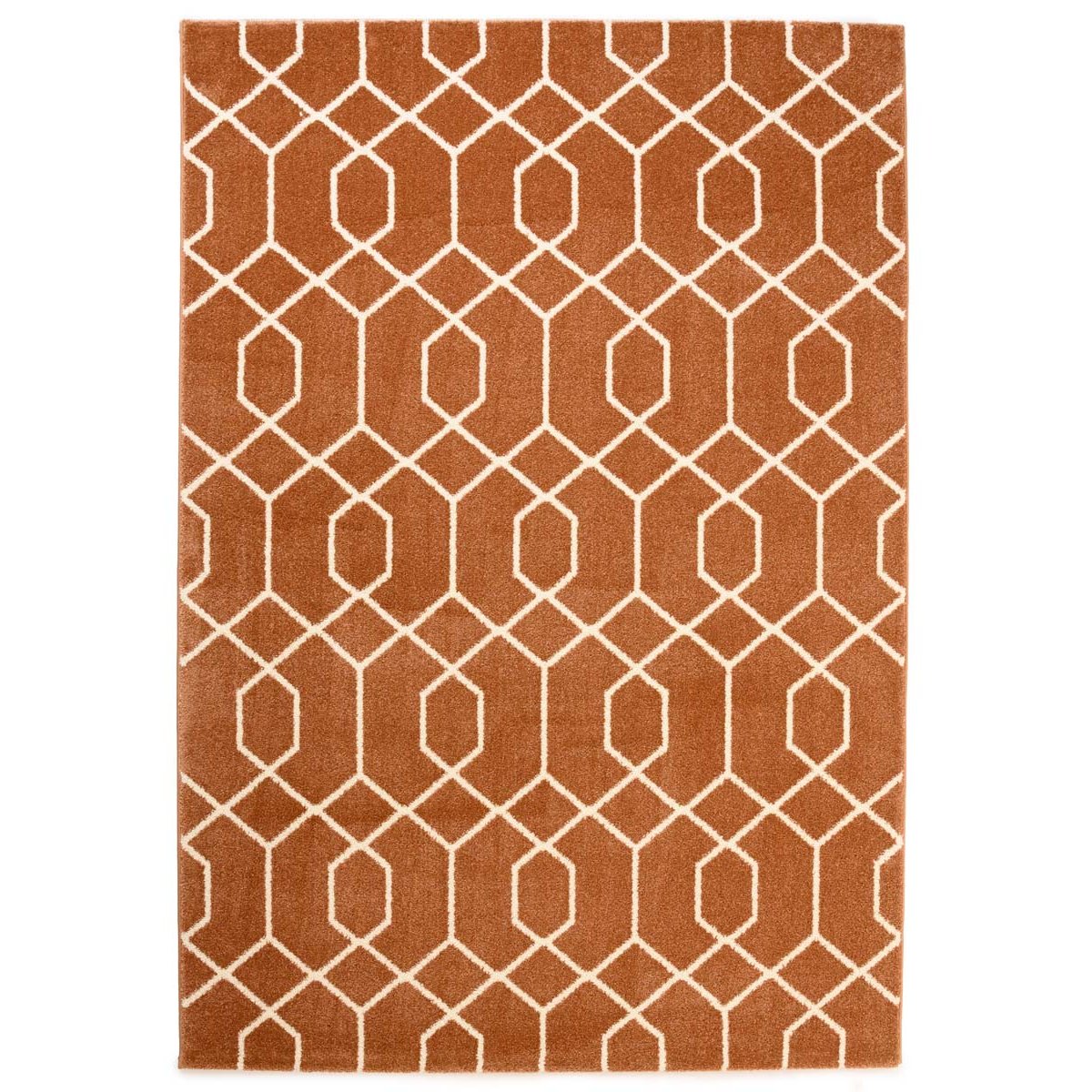 Tapeso Geometrisch vloerkleed - Aria koper - 240x340 cm