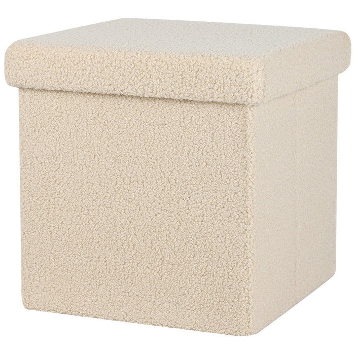 Urban Living poef|hocker|opbergbox - beige - mdf - 38 x 38 cm
