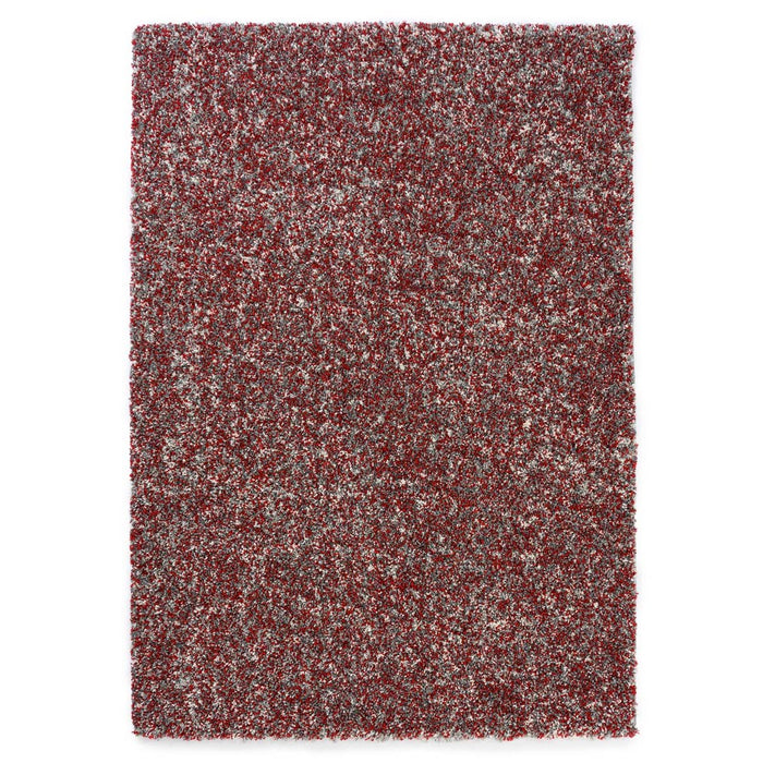 Tapeso Hoogpolig vloerkleed gemêleerd - Blend rood|grijs - 120x170 cm
