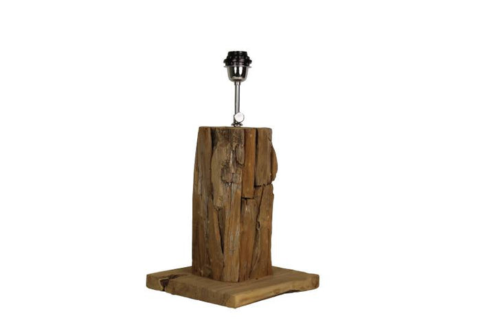 HSM Collection-Tafellamp Vierkant-25x25x50-Naturel-Teak