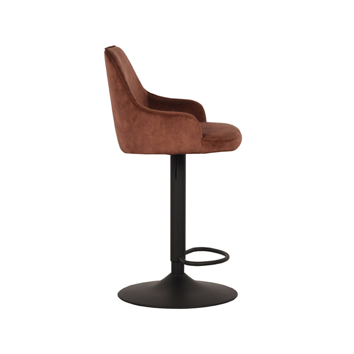 LABEL51 - Barkruk Fender - Rust Velours - Zwart Metaal