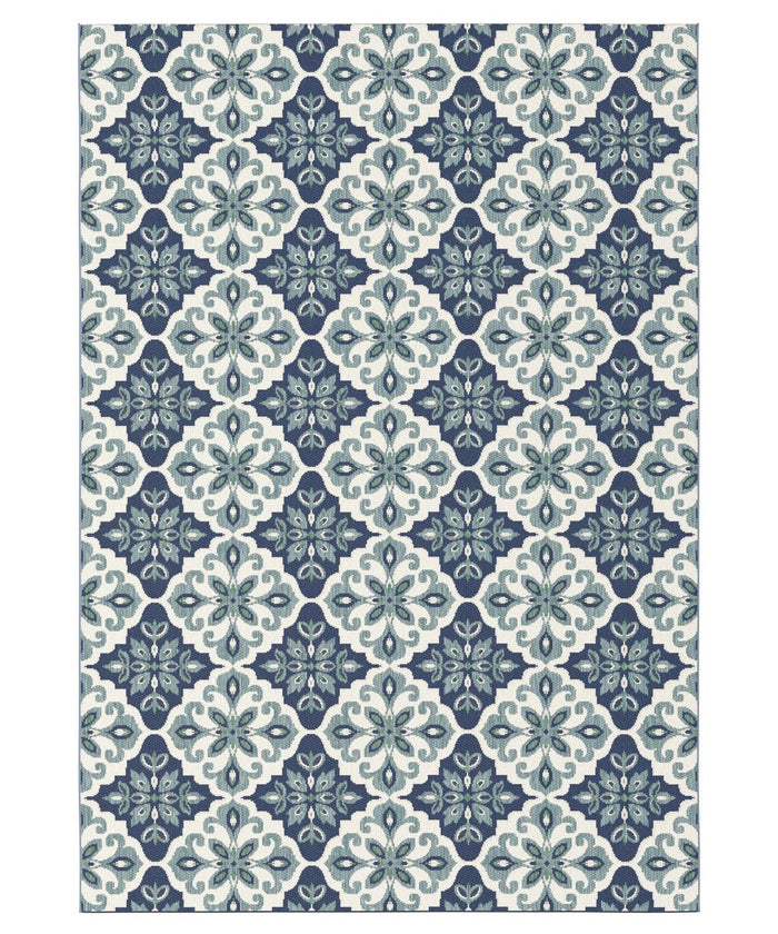 Tapeso Buitenkleed - Bubbly Delft blauw - 160x230 cm