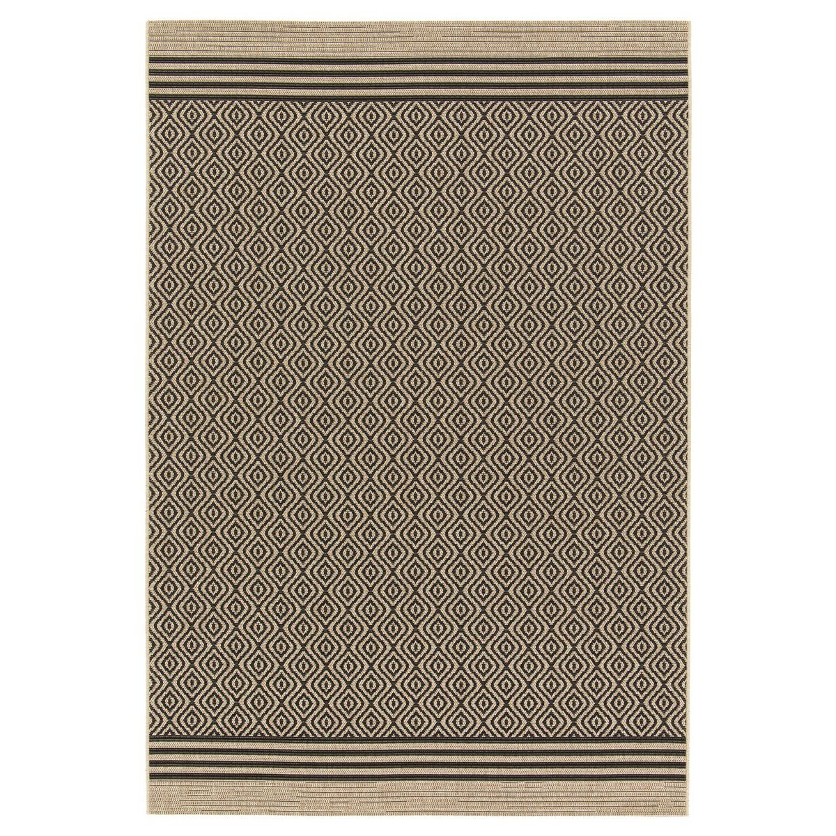 Tapeso Buitenkleed ruiten - Bask Pavilion beige|zwart - 160x230 cm