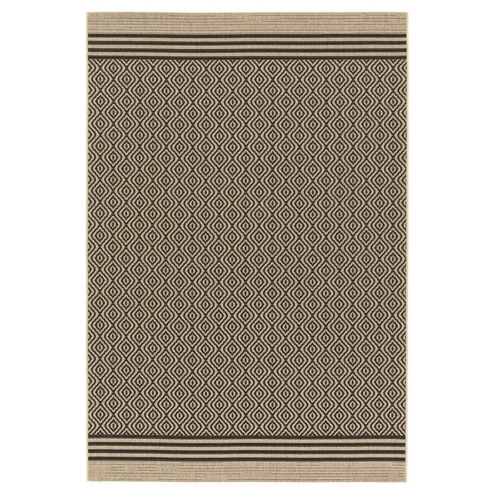 Tapeso Buitenkleed ruiten - Bask Pavilion beige|zwart - 160x230 cm