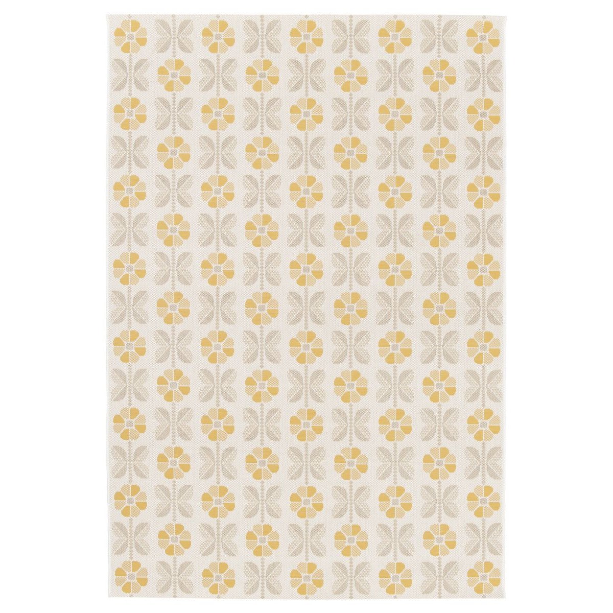 Tapeso Buitenkleed bloemen - Amber Marigold beige|geel - 160x230 cm