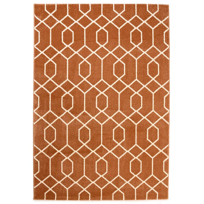 Tapeso Geometrisch vloerkleed - Aria koper - 160x230 cm