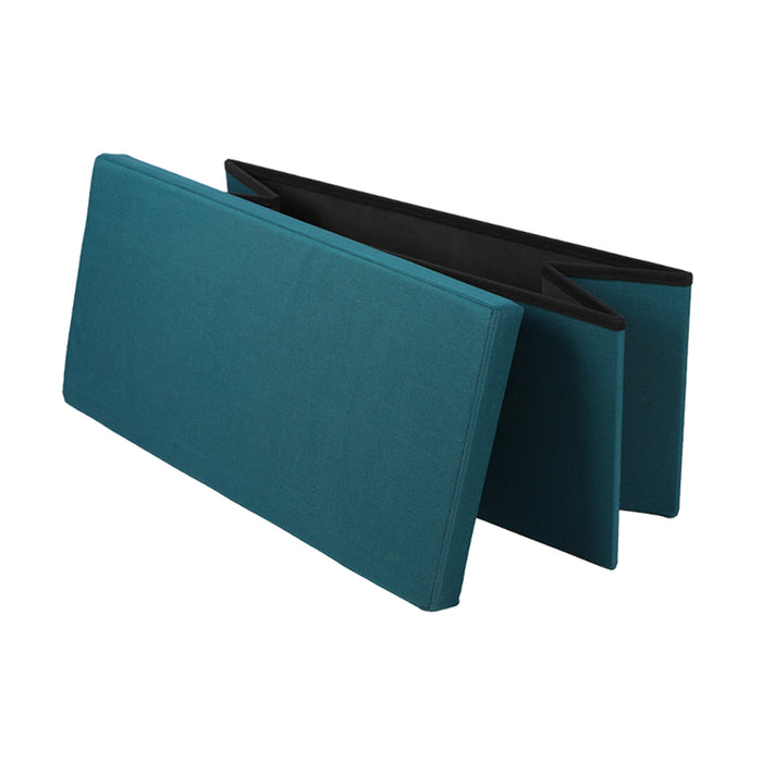 Urban Living poef|hocker|opbergbox - grijs - mdf - 76 x 38 x 38 cm