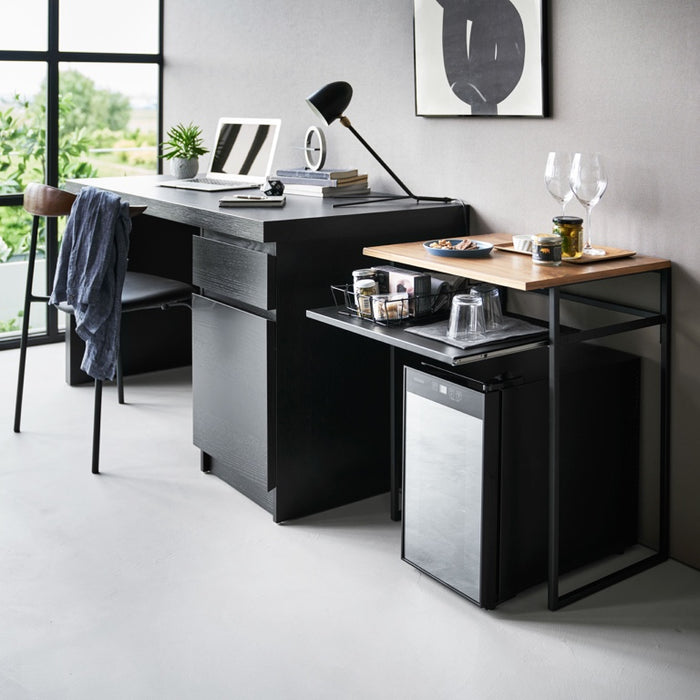Yamazaki Bijzettafel met Lade - Tower - Zwart